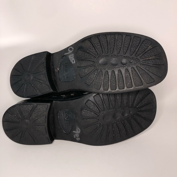 Born Ward Black Leather Side Zip Square Toe Casual Ankle Boots Mens Size 8 - Picture 10 of 12